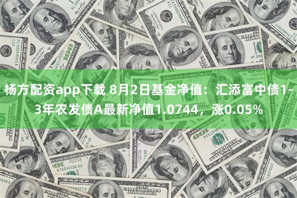 杨方配资app下载 8月2日基金净值：汇添富中债1-3年农发债A最新净值1.0744，涨0.05%