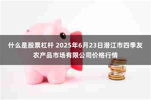 什么是股票杠杆 2025年6月23日潜江市四季友农产品市场有限公司价格行情