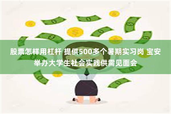 股票怎样用杠杆 提供500多个暑期实习岗 宝安举办大学生社会实践供需见面会