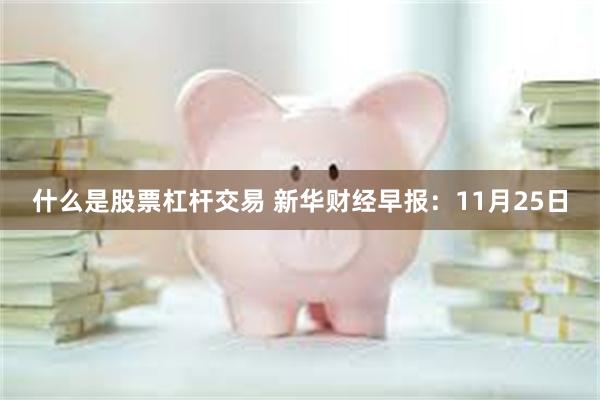 什么是股票杠杆交易 新华财经早报：11月25日